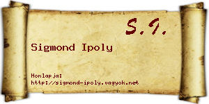Sigmond Ipoly névjegykártya